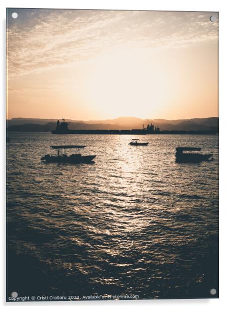 Aqaba at sunset Acrylic by Cristi Croitoru