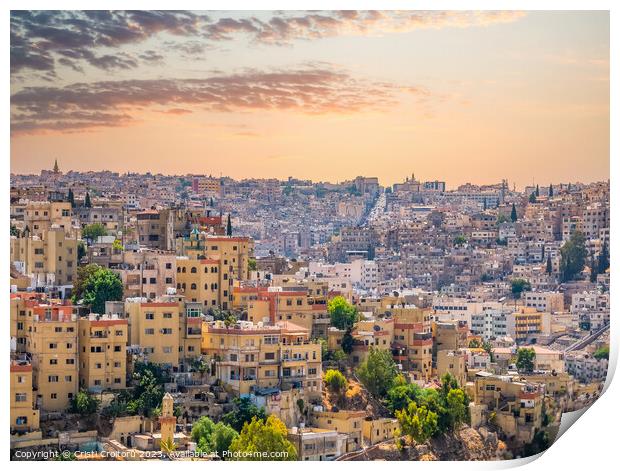 Amman at sunset Print by Cristi Croitoru