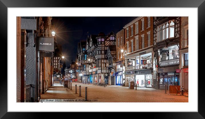 An evening In Chester Framed Mounted Print by Richard Stoker