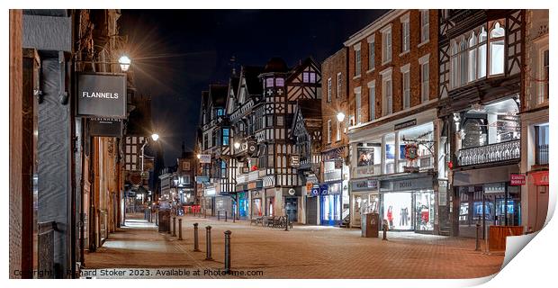 An evening In Chester Print by Richard Stoker