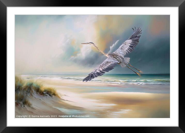 Heron By the Sea Framed Mounted Print by Donna Kennedy