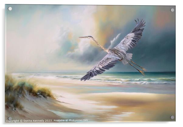 Heron By the Sea Acrylic by Donna Kennedy