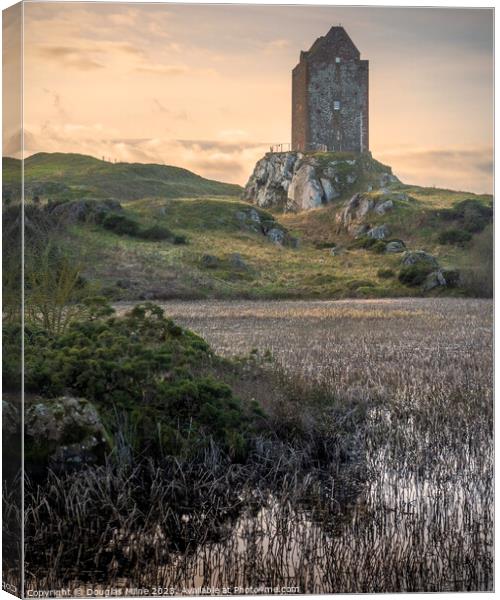 Smailholm Tower Canvas Print by Douglas Milne
