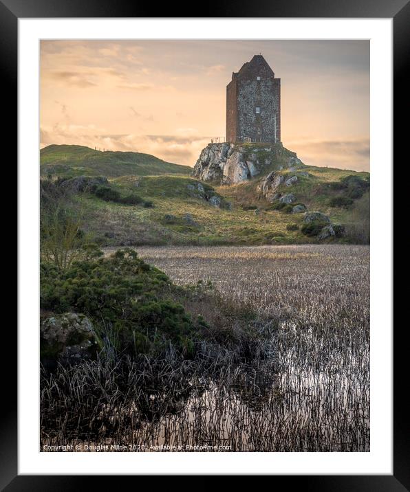 Smailholm Tower Framed Mounted Print by Douglas Milne