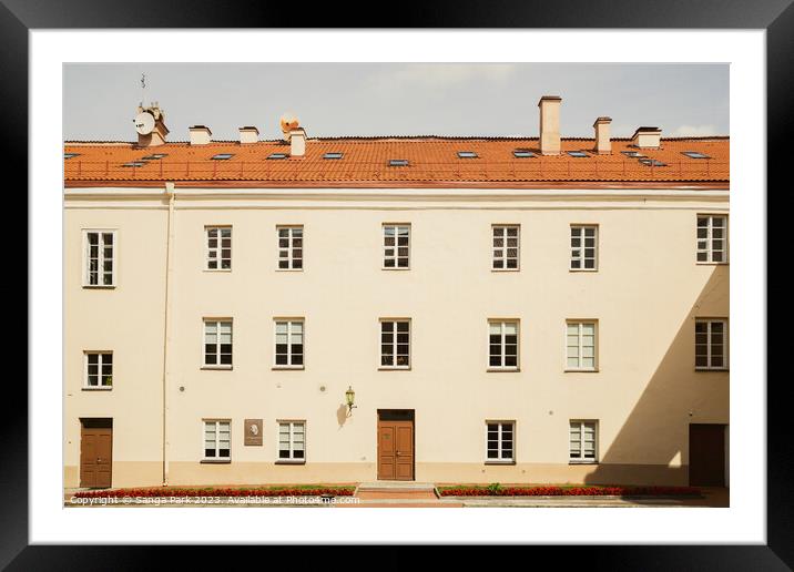 Vilnius University old building in Lithuania Framed Mounted Print by Sanga Park