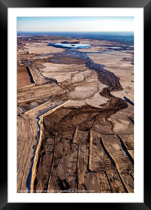 Aerial Oil Sands river near Ft Mc Murray Canada  Framed Mounted Print by Spotmatik 