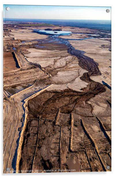 Aerial Oil Sands river near Ft Mc Murray Canada  Acrylic by Spotmatik 