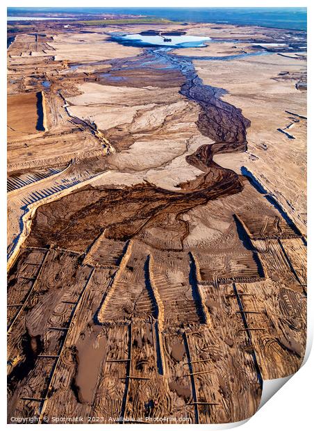 Aerial Ft McMurray surface mining Oilsands Alberta Canada  Print by Spotmatik 