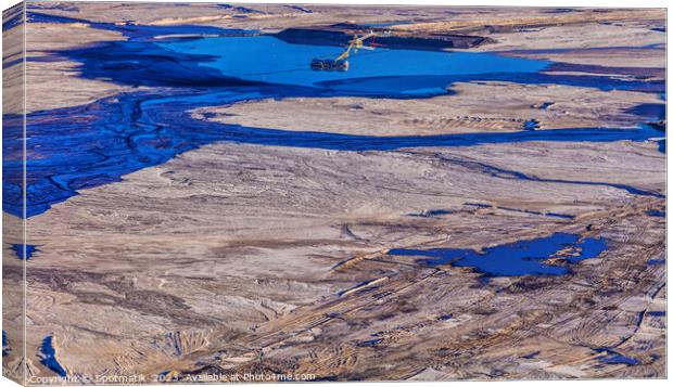 Aerial view Ft McMurray Tailing ponds Alberta Canada Canvas Print by Spotmatik 