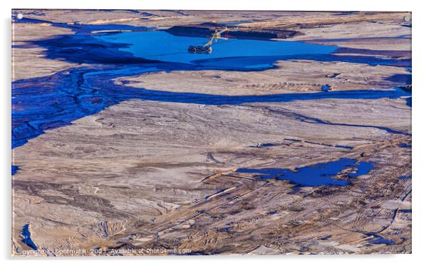 Aerial view Ft McMurray Tailing ponds Alberta Canada Acrylic by Spotmatik 