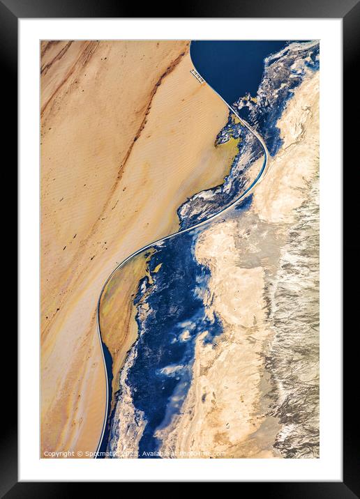 Aerial abstract art graphic image Tailing pond Oil Framed Mounted Print by Spotmatik 