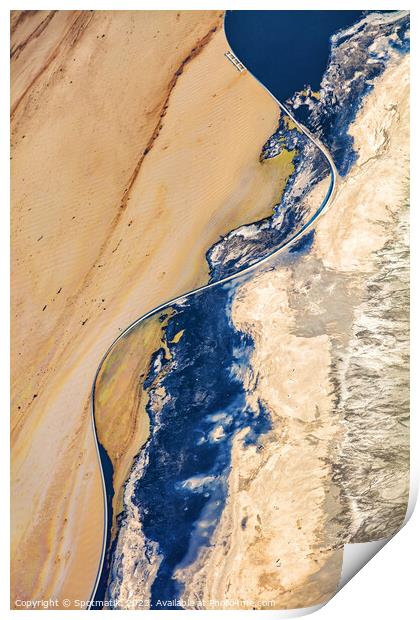 Aerial abstract art graphic image Tailing pond Oil Print by Spotmatik 