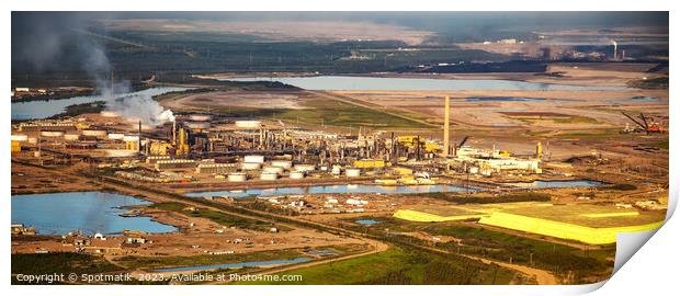 Aerial Panorama view of Petrochemical oil refinery Canada Print by Spotmatik 