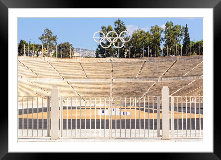 Panathenaic Stadium - Athens Framed Mounted Print by Laszlo Konya