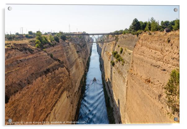 Corinth Canal - Corinth Acrylic by Laszlo Konya