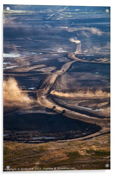 Aerial view Petroleum Industrial oil mining site Alberta  Acrylic by Spotmatik 