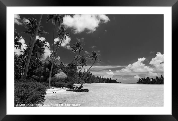 Bora Bora Tahitian sandy beach lagoon French Polynesia  Framed Mounted Print by Spotmatik 