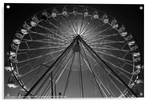 Norway Bergen Ferris wheel amusement Fair ground ride  Acrylic by Spotmatik 
