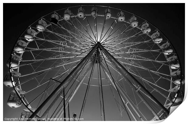 Norway Bergen Ferris wheel amusement Fair ground ride  Print by Spotmatik 