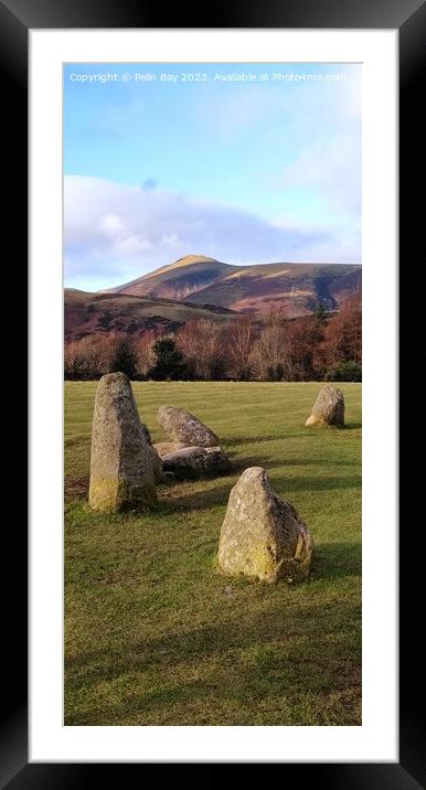 Mountain View from castlerigg stones Framed Mounted Print by Pelin Bay