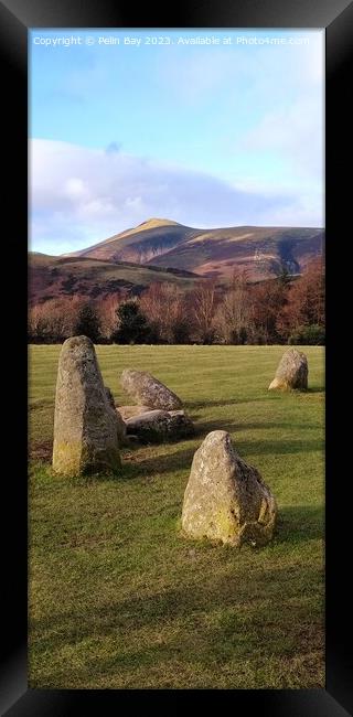 Mountain View from castlerigg stones Framed Print by Pelin Bay