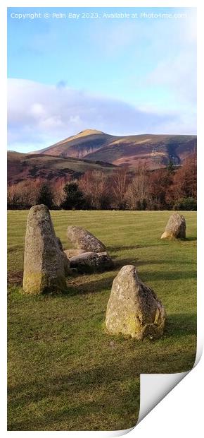Mountain View from castlerigg stones Print by Pelin Bay