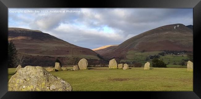 Castlerigg stones Mountain View beyond  Framed Print by Pelin Bay