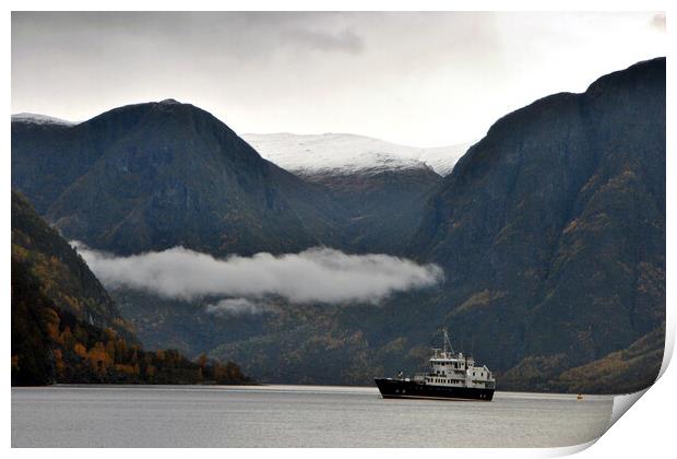 Majestic Aurlandsfjord in Norway Print by Andy Evans Photos