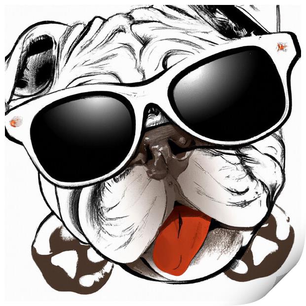 Cool Canine in Shades Print by Luigi Petro