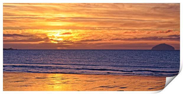 Culzean Bay and Ailsa Craig sunset Print by Allan Durward Photography