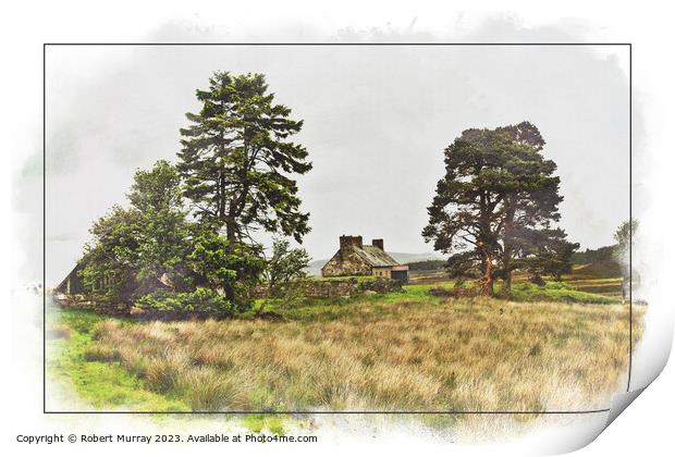 The Haunting Beauty of a Deserted Highland Croft Print by Robert Murray
