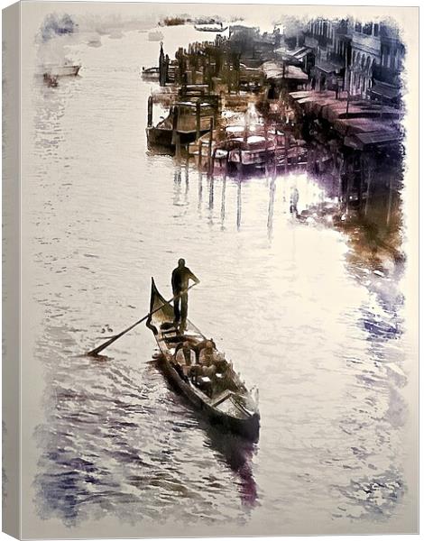 Gondoliers of Venice  Canvas Print by David Mccandlish