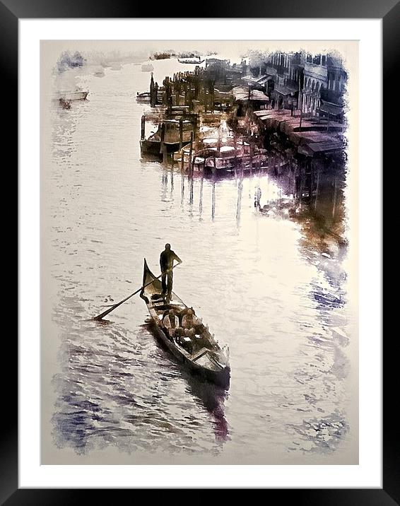 Gondoliers of Venice  Framed Mounted Print by David Mccandlish
