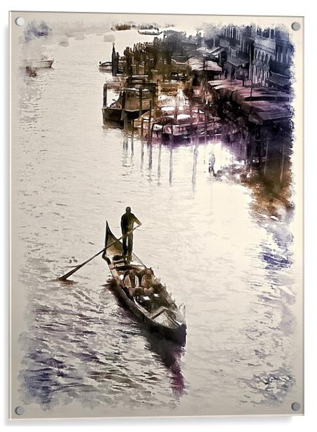 Gondoliers of Venice  Acrylic by David Mccandlish