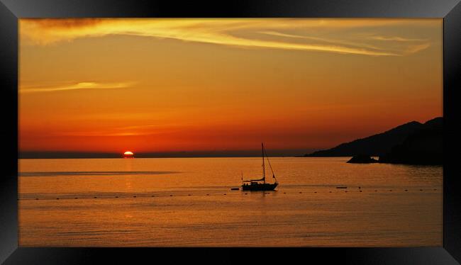 Olu Deniz Sunset Framed Print by David Mccandlish