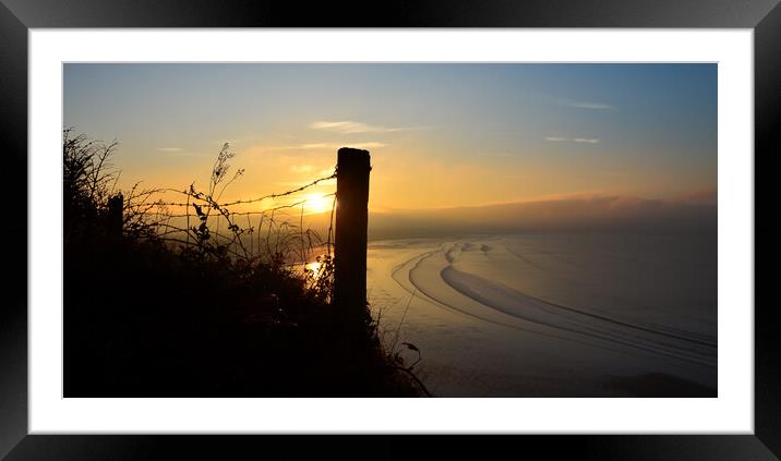 Sunrise  at Inch beach Framed Mounted Print by barbara walsh