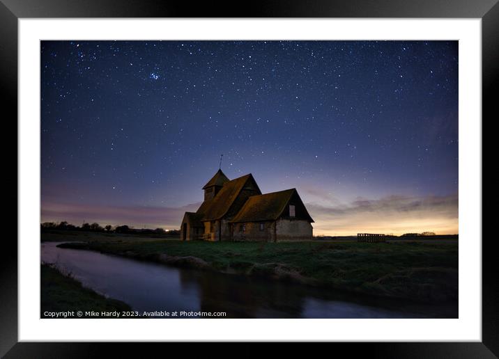 Remote church beneath the stars Framed Mounted Print by Mike Hardy