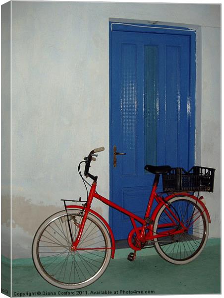 Bright bike, way to go! Canvas Print by DEE- Diana Cosford