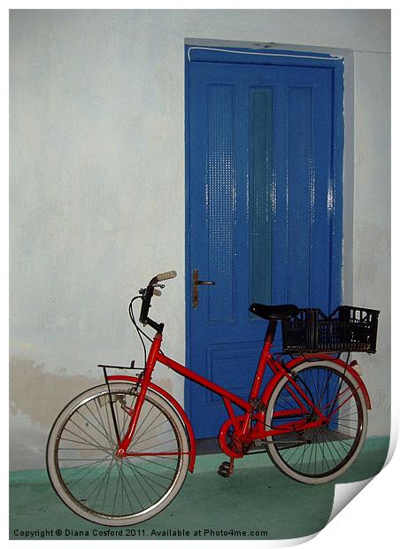 Bright bike, way to go! Print by DEE- Diana Cosford