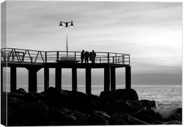 Photography with a sunrise at sea in black and white Canvas Print by Vicen Photo