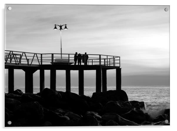 Photography with a sunrise at sea in black and white Acrylic by Vicen Photo