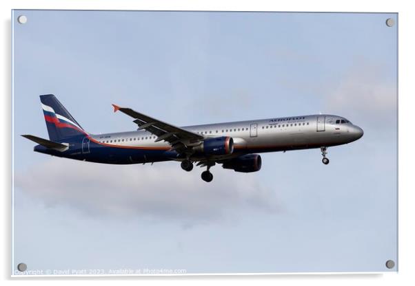 Aeroflot Airbus A321 Acrylic by David Pyatt