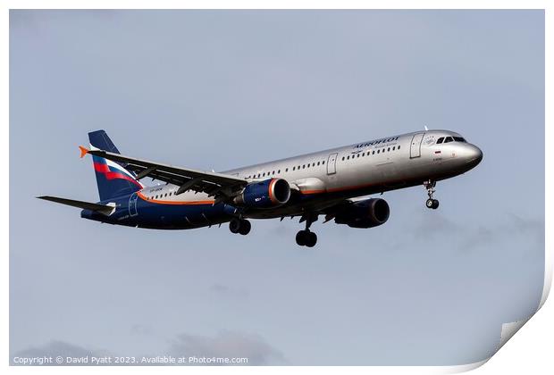 Aeroflot Airbus A321-211 Print by David Pyatt