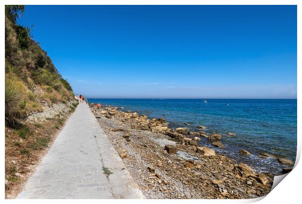 Promenade And Beach At Adriatic Sea In Piran Print by Artur Bogacki
