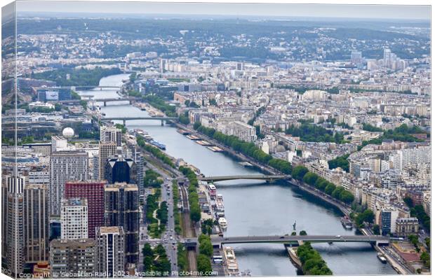 Aerial view of Paris from top Canvas Print by Sebastian Radu