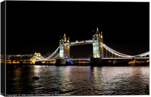 London Tower Bridge Illuminated Canvas Print by Mike Hardy