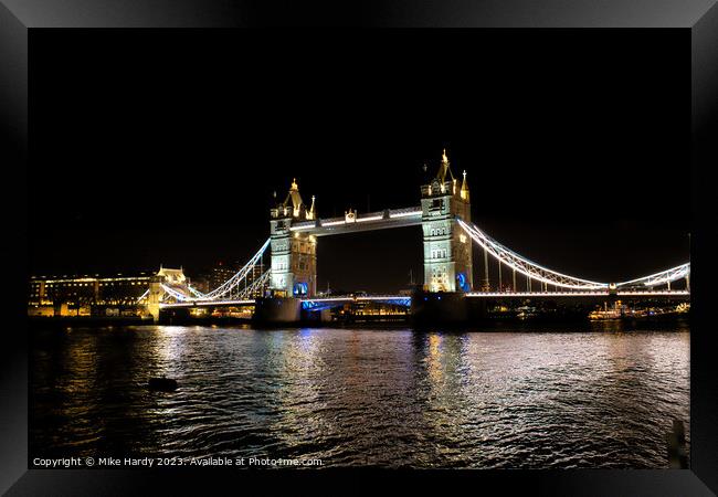 London Tower Bridge Illuminated Framed Print by Mike Hardy