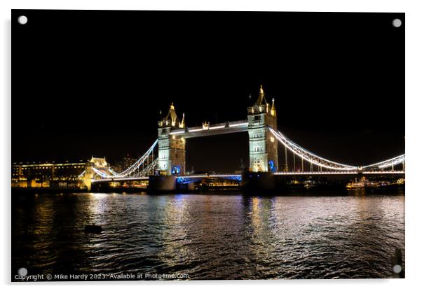 London Tower Bridge Illuminated Acrylic by Mike Hardy