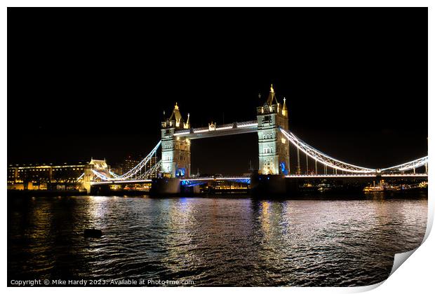 London Tower Bridge Illuminated Print by Mike Hardy