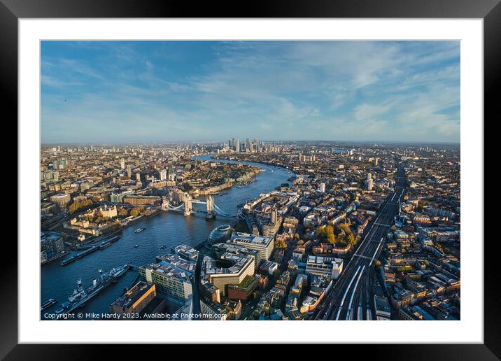 Aerial view of London Framed Mounted Print by Mike Hardy